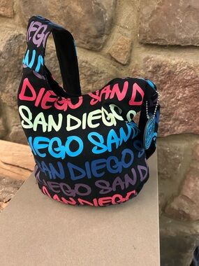 Robin Ruth Bag Multicolor Script Hobo Shoulder Bag - Black CLEAN